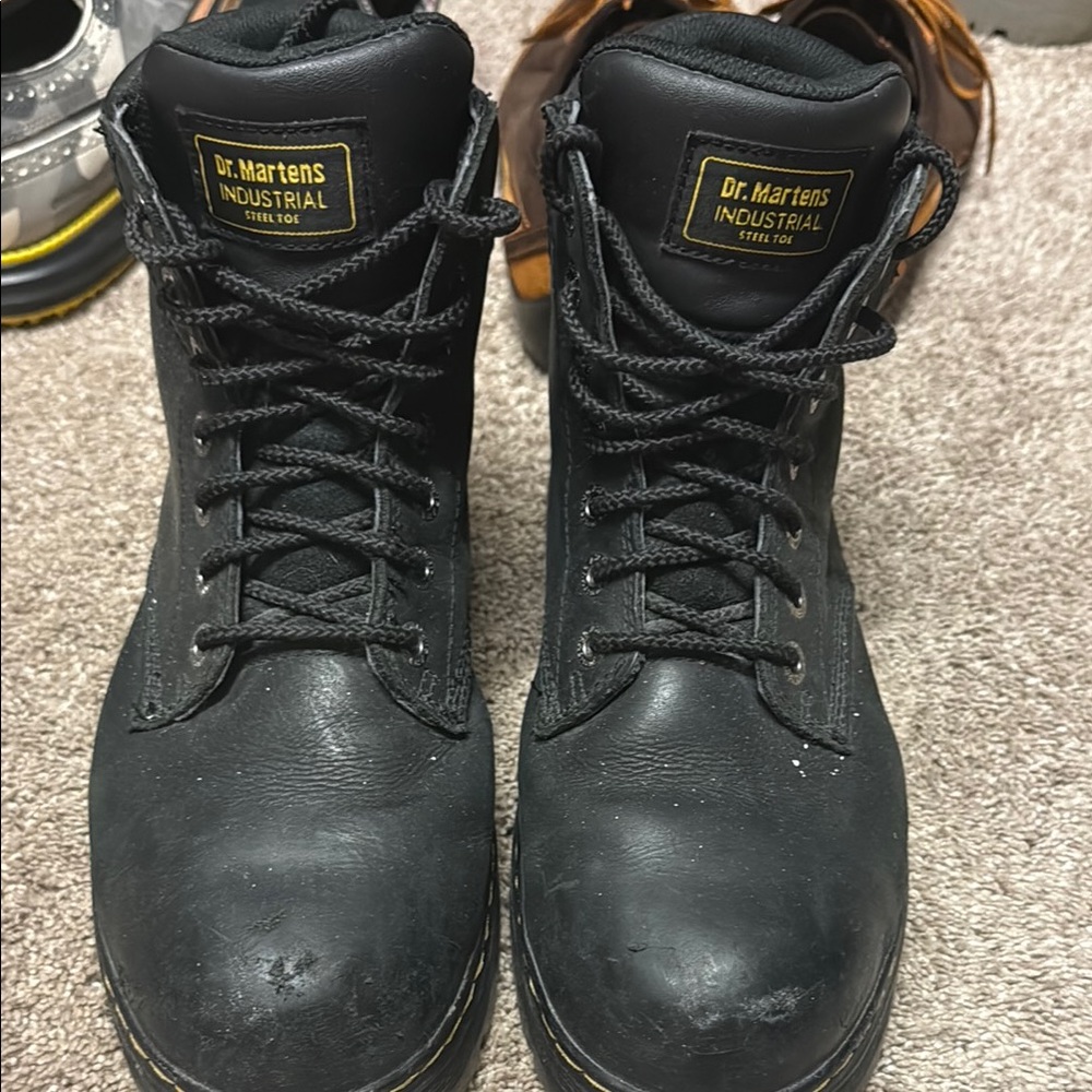 Dr. Martens Black Leather Boots High-Top Lace-Up